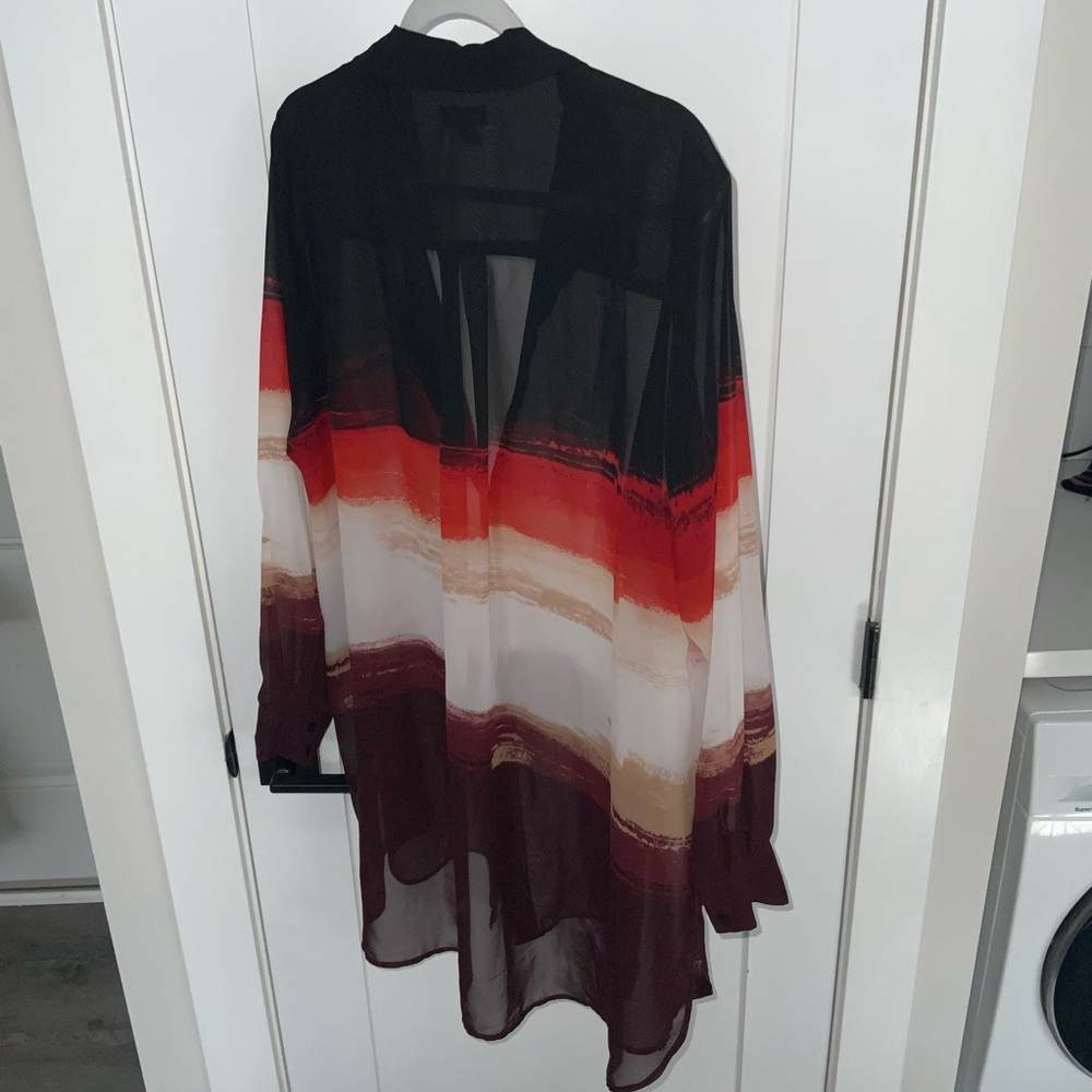 Striped Sheer Blouse - Picture 2 of 3